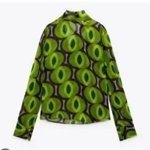 Zara Print Crossed Blouse. New With Tags..